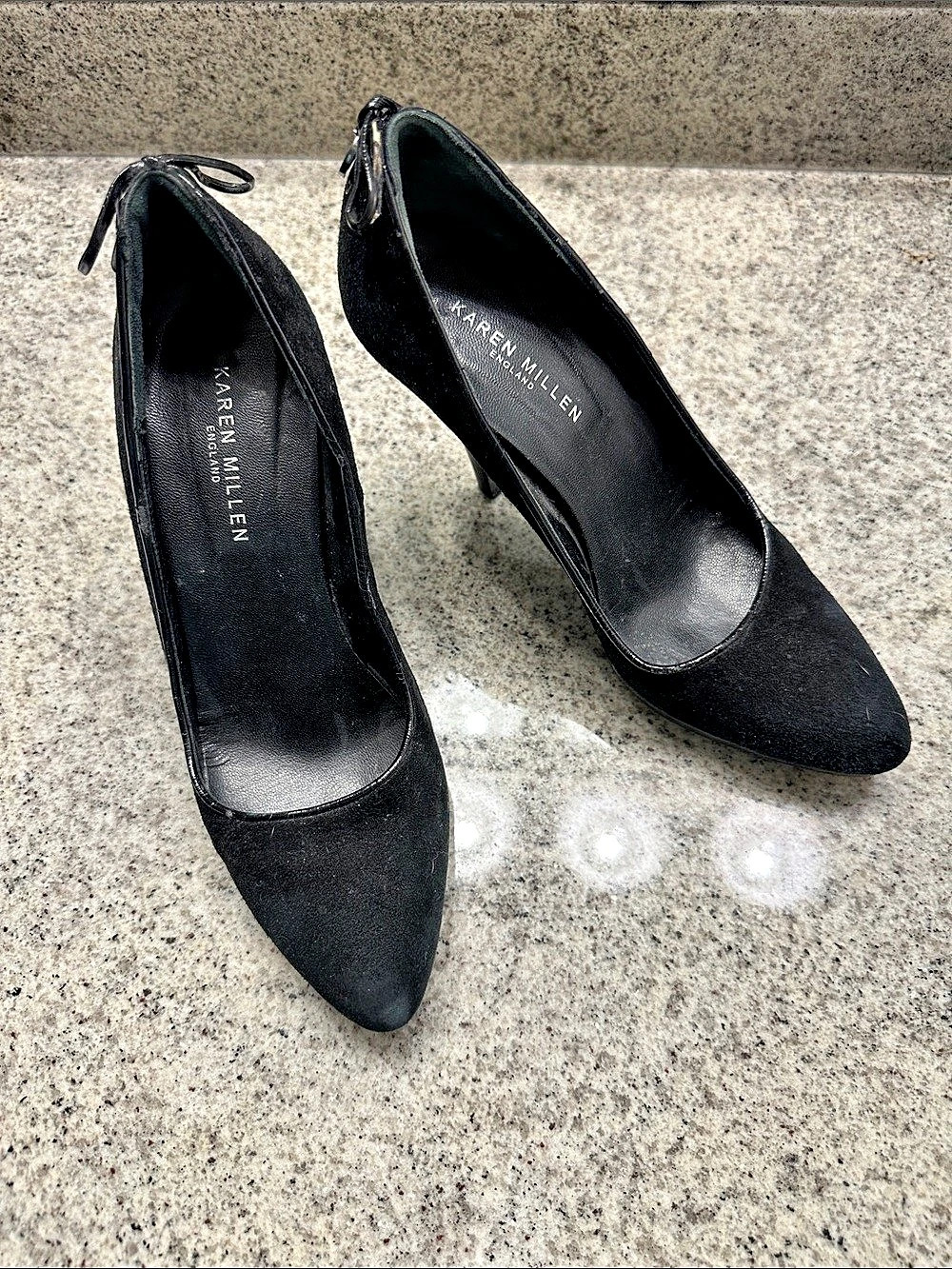Karen Millen Black Lace-Up Pointed Toe Heels US 7.5